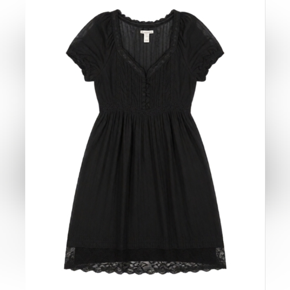 Vintage Forever 21 silk and cotton black grunge dress